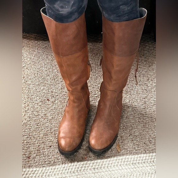 Cole Hahn Tall Boots Cole Haan Brown Leather Arlington tie back Riding Boots 8 - Picture 6 of 16